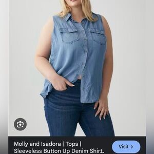 Molly & Isadora, Dia & co brand, Diana Sleeveless Denim top